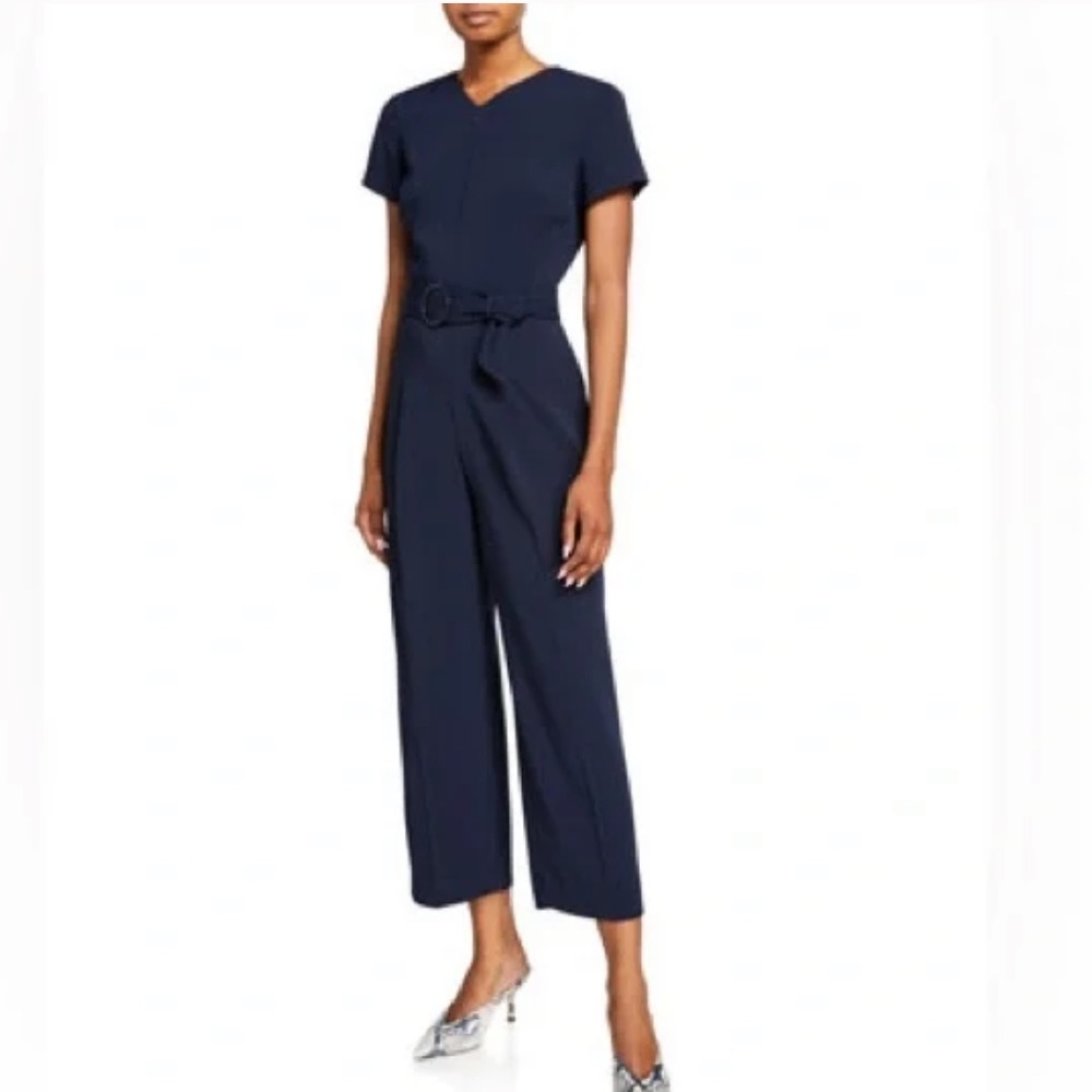 CLUB MONACO Womens Navy Hidden Zip Jumpsuit Size 0 NWOT
